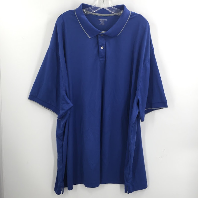 Clairborne Blue Easy Care Quick Dri 4 XLT polo golf short sleeved shirt