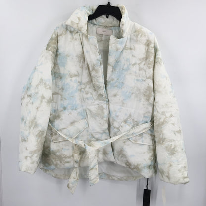 Blanknyc Puffer Jacket Belted Waist Flap Pockets Long Sleeve Multicolor Medium