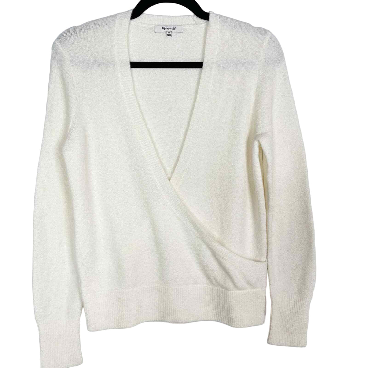 Madewell Sweater Medium Antique Cream NEW Wool & Alpaca Blend Surplice V-Neck