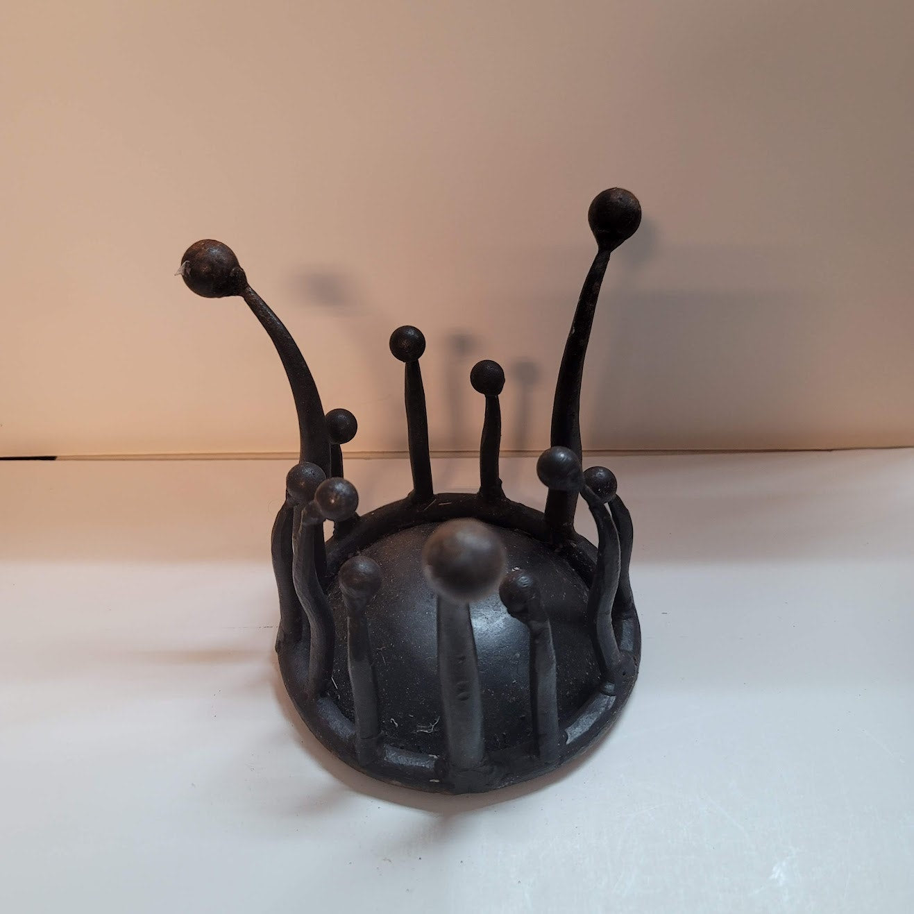 Brutalist Cast iron forged candle holder smudge pot incense burner MCM Art