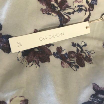 Caslon Cozy Ivory Purple Floral Print Sweatshirt Size XSmall
