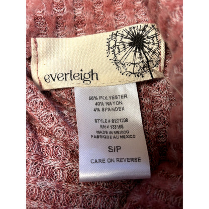 Everleigh NWT Cowl Neck Tunic Top Mauve Chambray Waffle Knit Soft Size Small