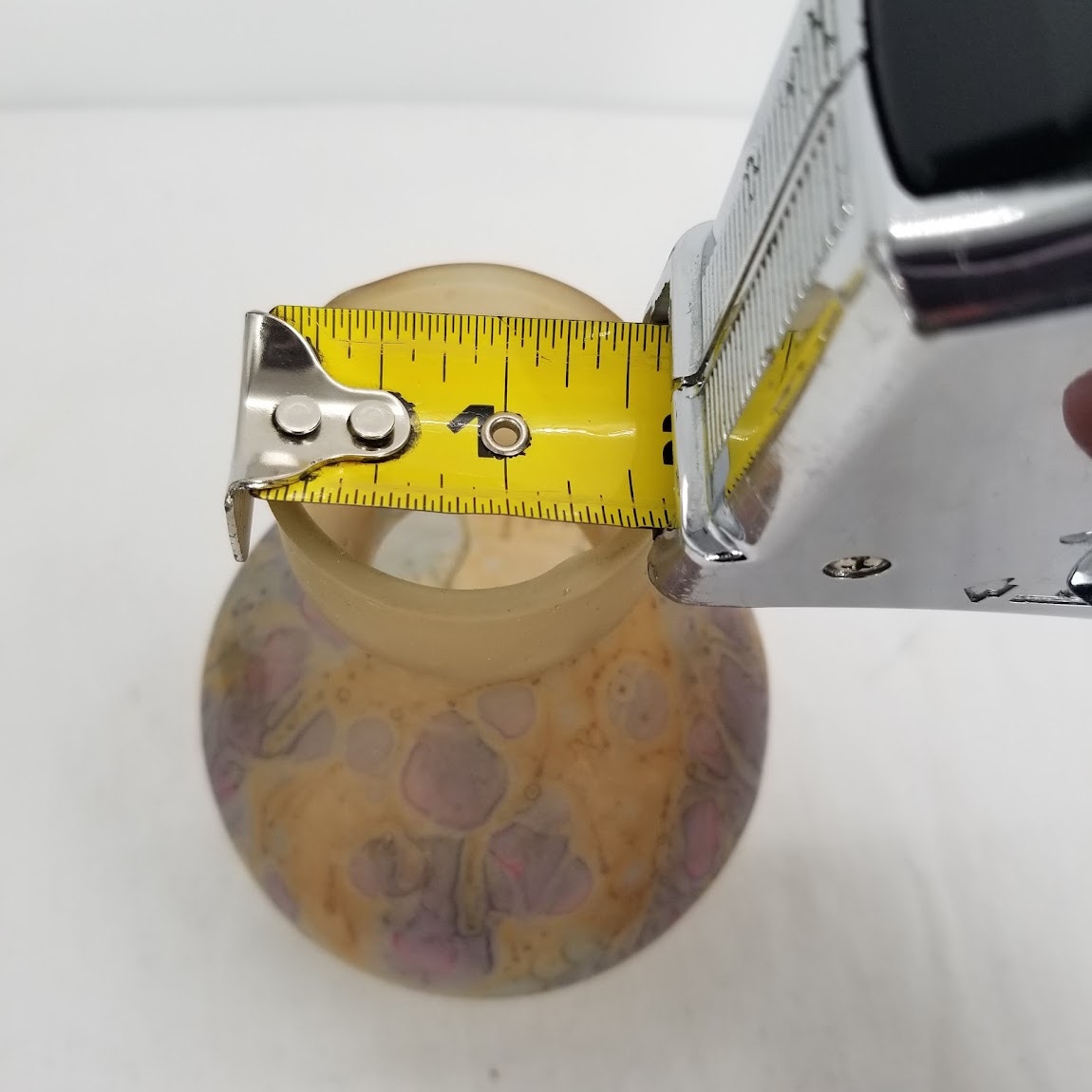 Handblown Glass Vase Petite Alcohol Ink Hand painted 5" tall bud vase tiny MINI