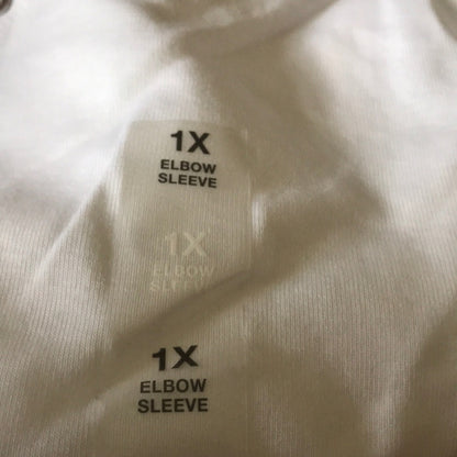 Karen Scott NEW Plus Size White V Neck Size 1X casual plain shirt top blouse