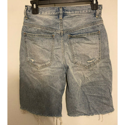 We The Free Denim Bermuda Jean Shorts Size 24 US/2 UK East End Dusk Blue NWT