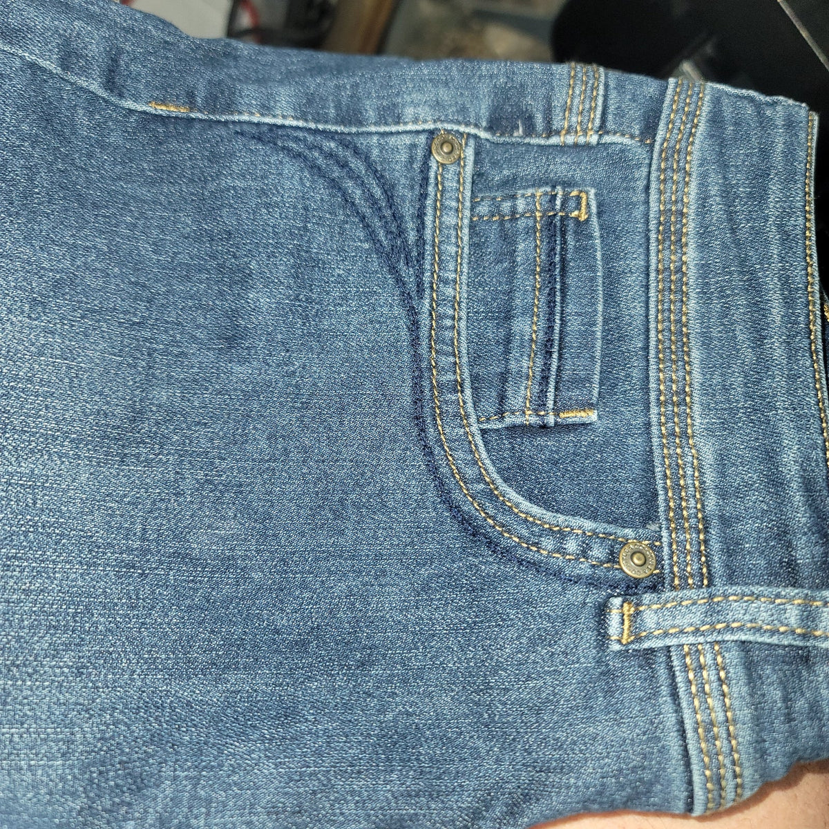 Style Co Womens Tummy Control Straight-Leg Jean Zipper-Up Dark Wash Blue 8 Short