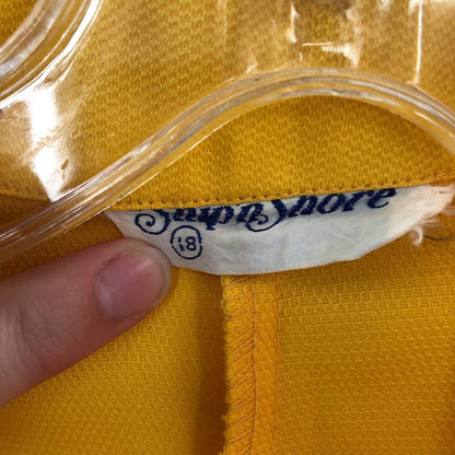 Vintage yellow dress sleeveless Bright Medium / Large ship & shore textured