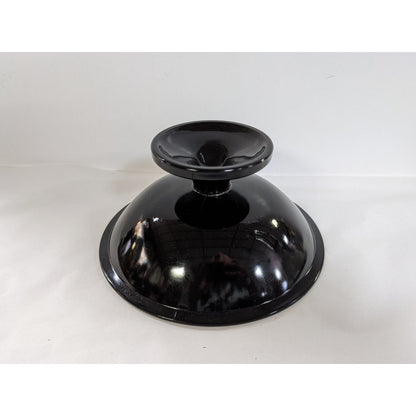 Vintage Black 3.5" x 7" Amethyst Obsidian Round footed pedestal bowl candy dish