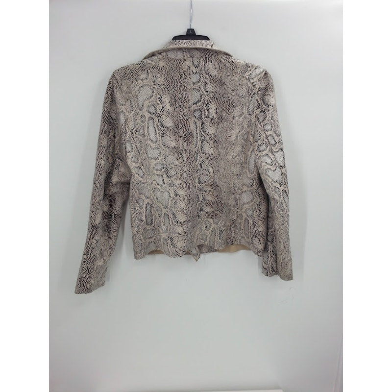 Philosophy Apparel Snake Print Faux Suede Leather Moto Jacket Sz Small NEW