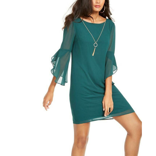Thalia Sodi NWT Women’s Flared Sleeve Garden Green Midi Dress Size Large