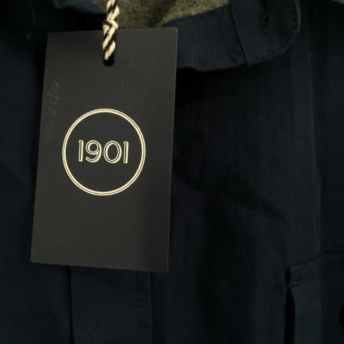 NWT 1901 Shirt Jacket Front Button Long Sleeve Collared Neck Navy Blue Size XXXL