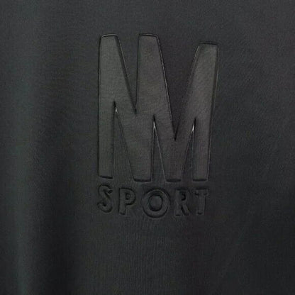 Nicole Miller Sport Embossed Scuba Hoodie Black Size Large Black NWT Long Sleeve