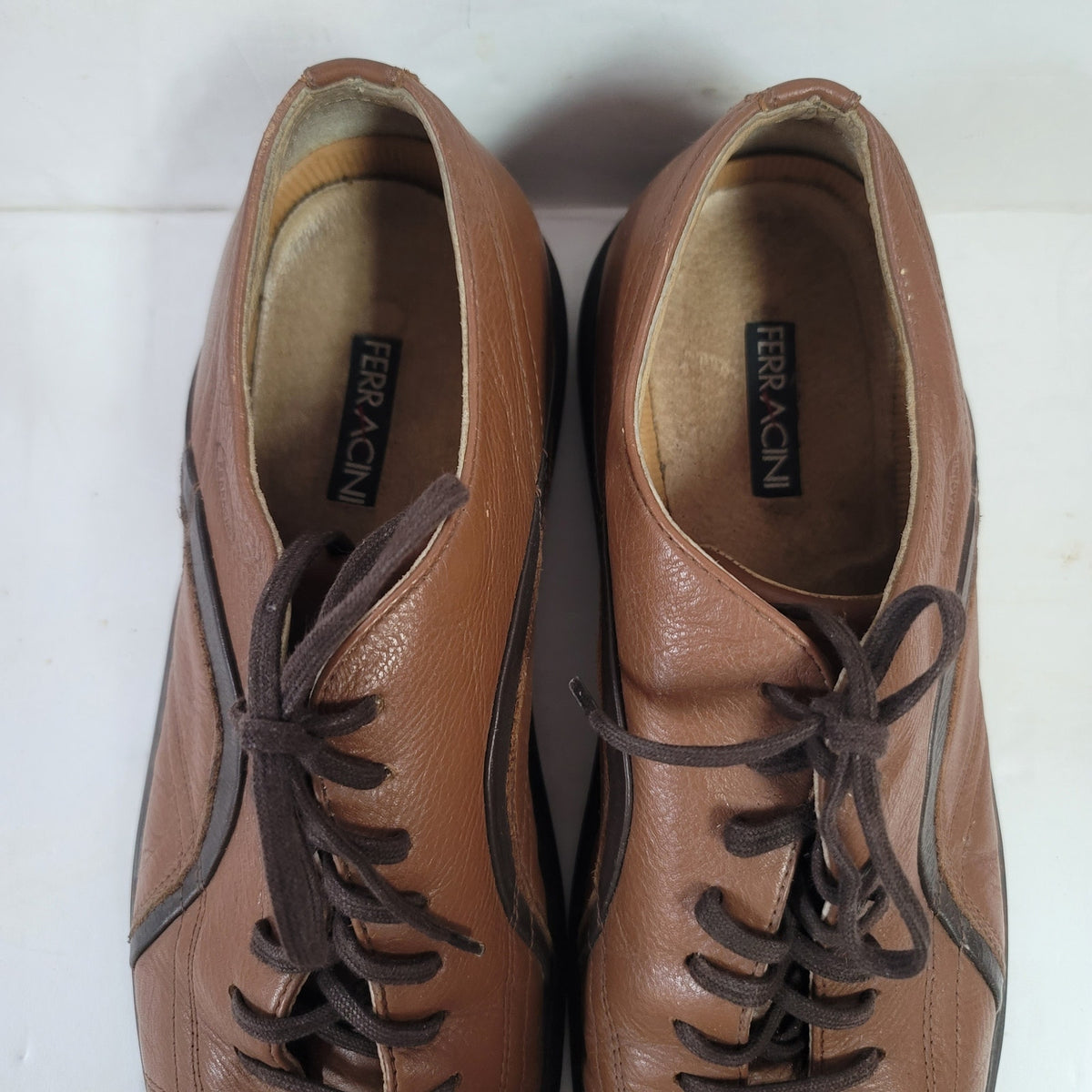 Ecco Men's Size 41 US 7/7.5 Leather Brown Burgundy Lace up Casual Shoes Comfort