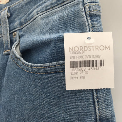 Levi's Strauss 721 High Rise Skinny Jeans Zip Fly Medium Wash Blue Size 25