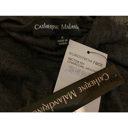 Catherine Malandrino Mock Turtleneck Small Charcoal Heather Gray NEW Silky Soft