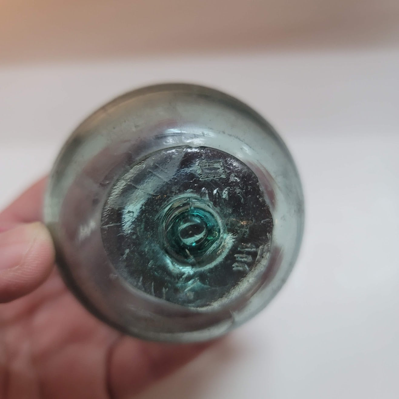 Japanese Handblown Glass ORB Small fishing float Ball Blue Green