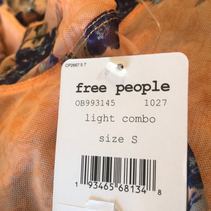 Free People NEW Light Combo Floral Sheer Top Small