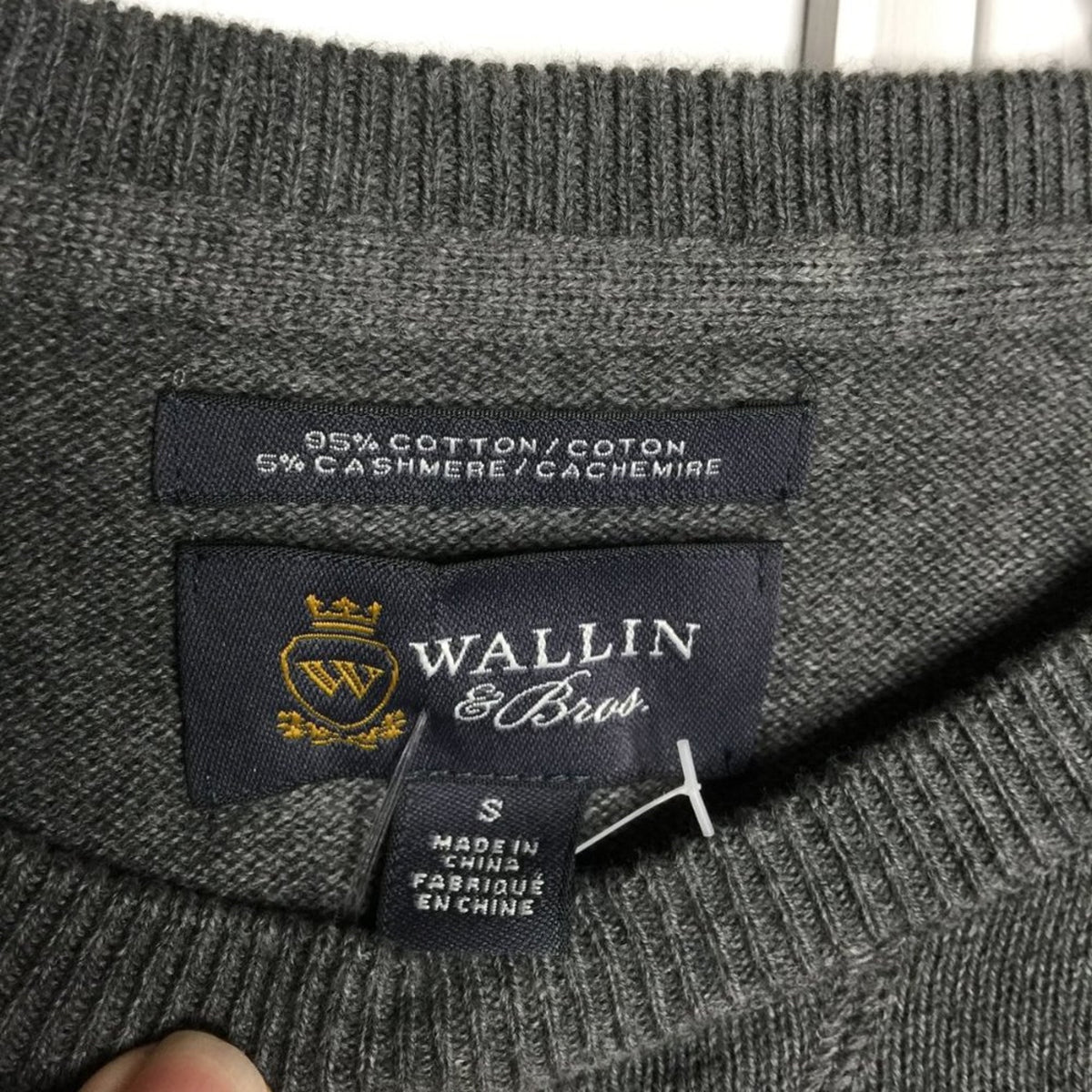 WALLIN & BROS Classic Crew Neck Pullover Sweater Long Sleeve Ribbed Cuffs Small