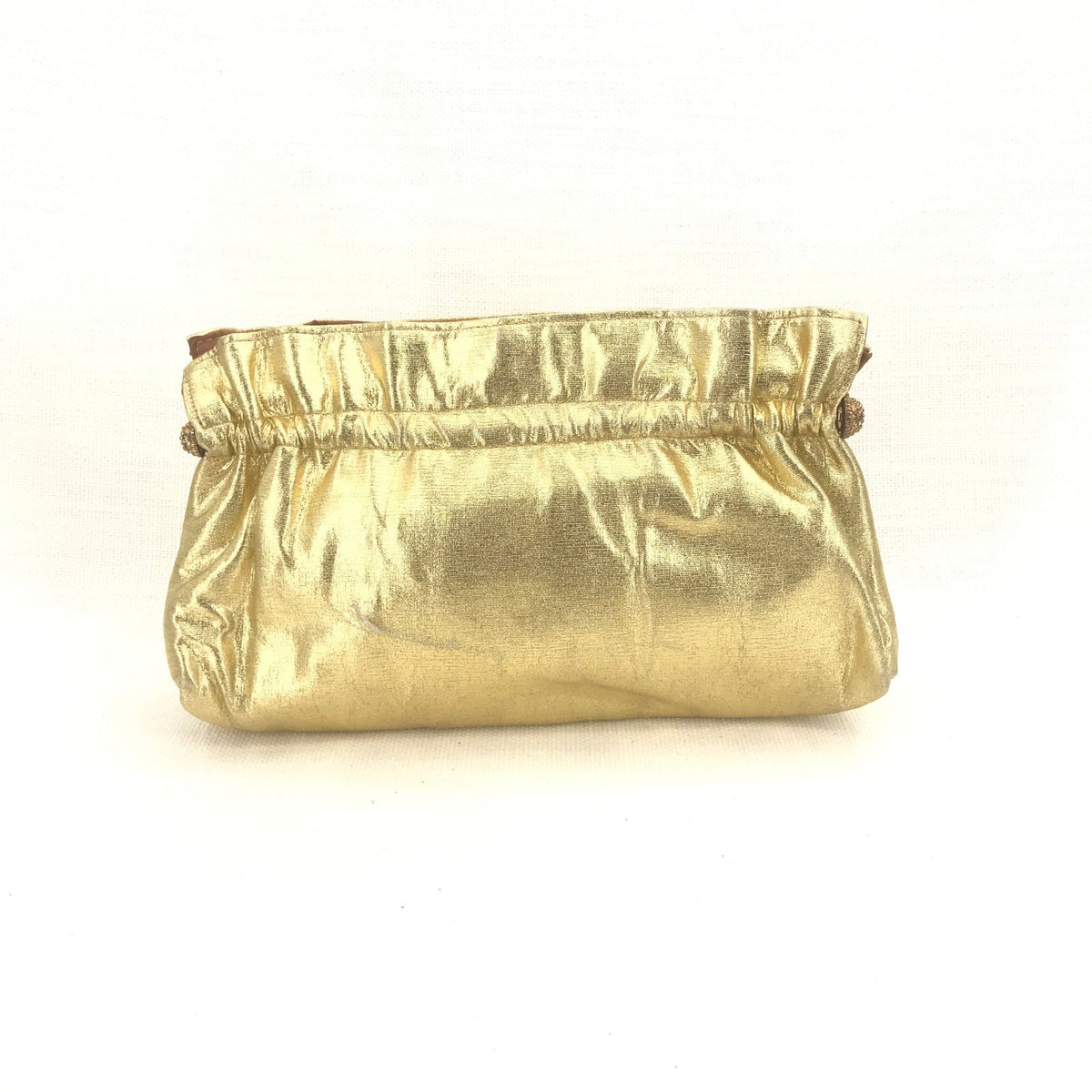 Vintage Women's Party Clutches Hand Purse Kiss Locked Gold Chain Size One
