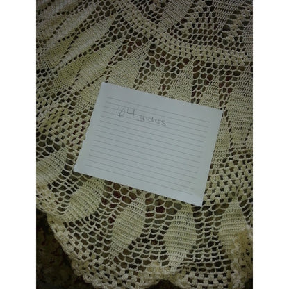 Vintage Round hand crocheted table cloth circle DAMAGED needs repair