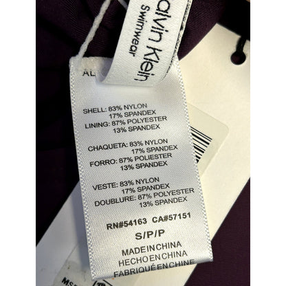 Calvin Klein NWT Purple Port Liquid Convertible Swim Bottoms Size Small