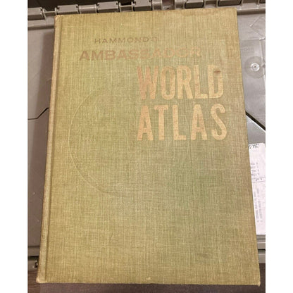 Hammond's Ambassador World Atlas Vintage - Copyright 1957 Green Cloth Hardcover