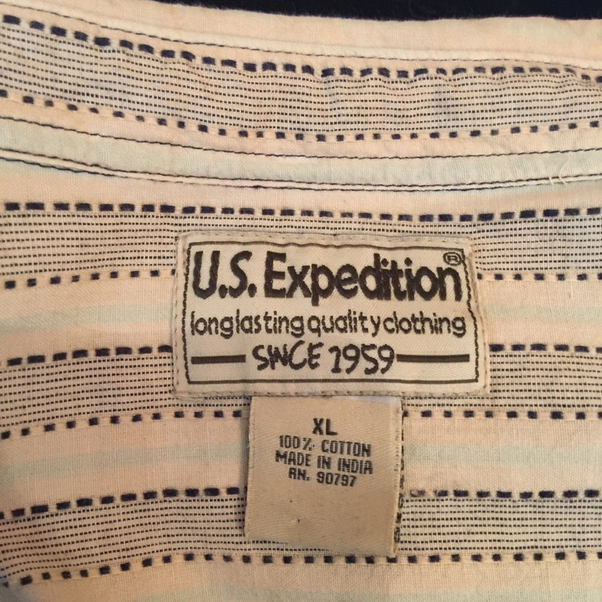 U.S. Expedition Men’s Long Sleeve Button Up Shirt Collared XL 100% Cotton NEW