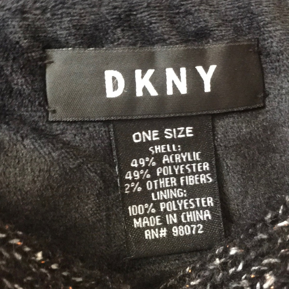 DKNY Fleece Lined Headband Black Copper Metallic Winter Head Warmer Turban LOOK