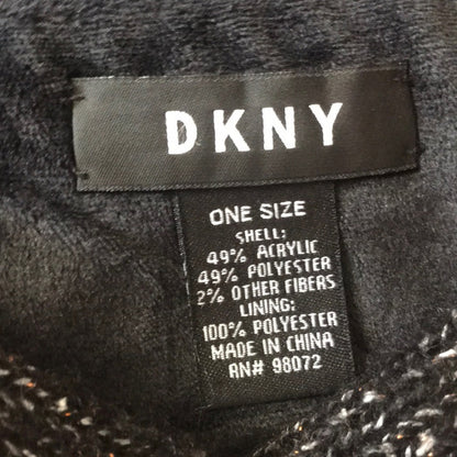DKNY Fleece Lined Headband Black Copper Metallic Winter Head Warmer Turban LOOK