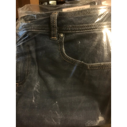 INC International Concepts NWT Fray-Trim Crossover-Hem Denim Skirt Blue Size 10