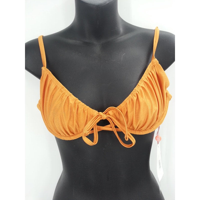 MINKPINK Women's Golden Days Underwire Bikini Top Tangerine Medium NEW