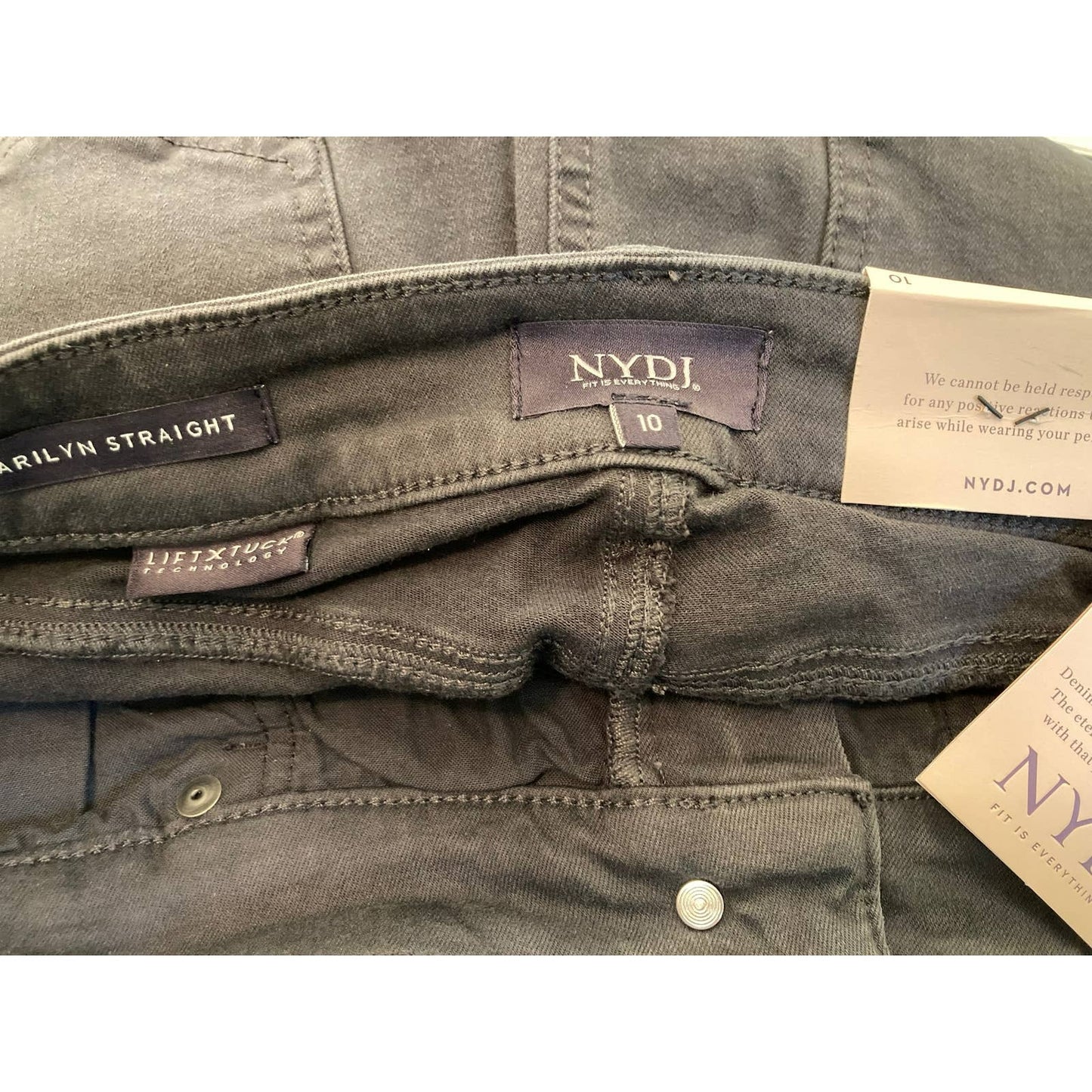 NYDJ Women's Jeans Marilyn Straight Leg Size 10 Vintage Pewter Gray NWT
