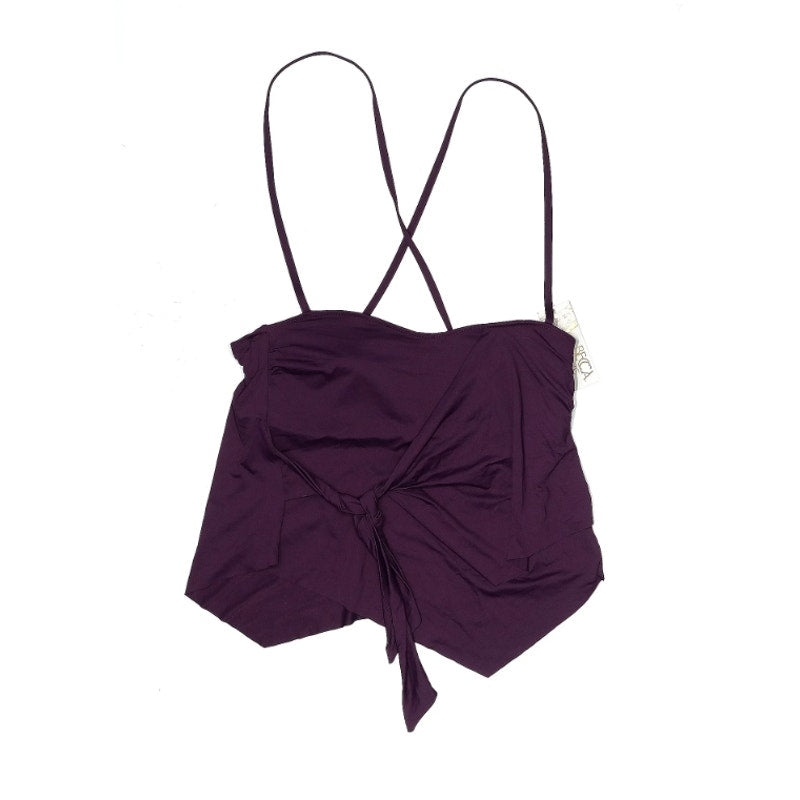 Becca Swimsuit Top Size 0X (Plus) Purple Sweetheart Neck Tankini Wrap Style