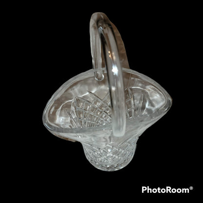 Glass basket planter diamond pattern woben