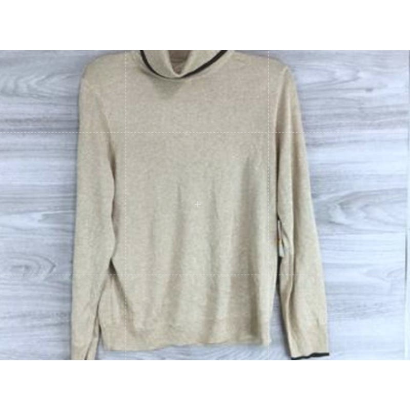 NWT COURT & ROWE METALLIC TIPPED TURTLENECK SWEATER XL