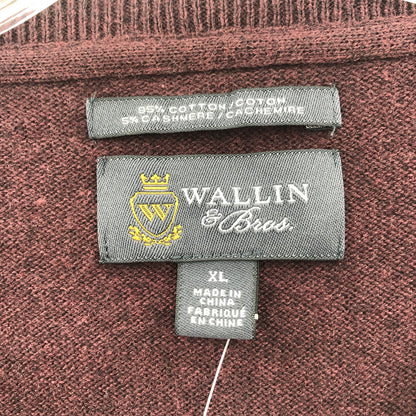Wallin & Bras Men's Crew Neck Knitted Sweater Long Sleeves Brown Size XL