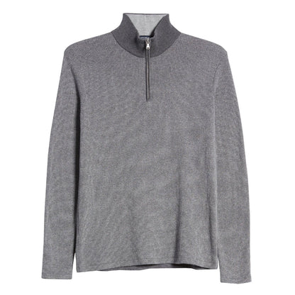 Zachary Prell NWT Men's Quarter Zip Pullover Sweater Gray Cotton Cashmere Small