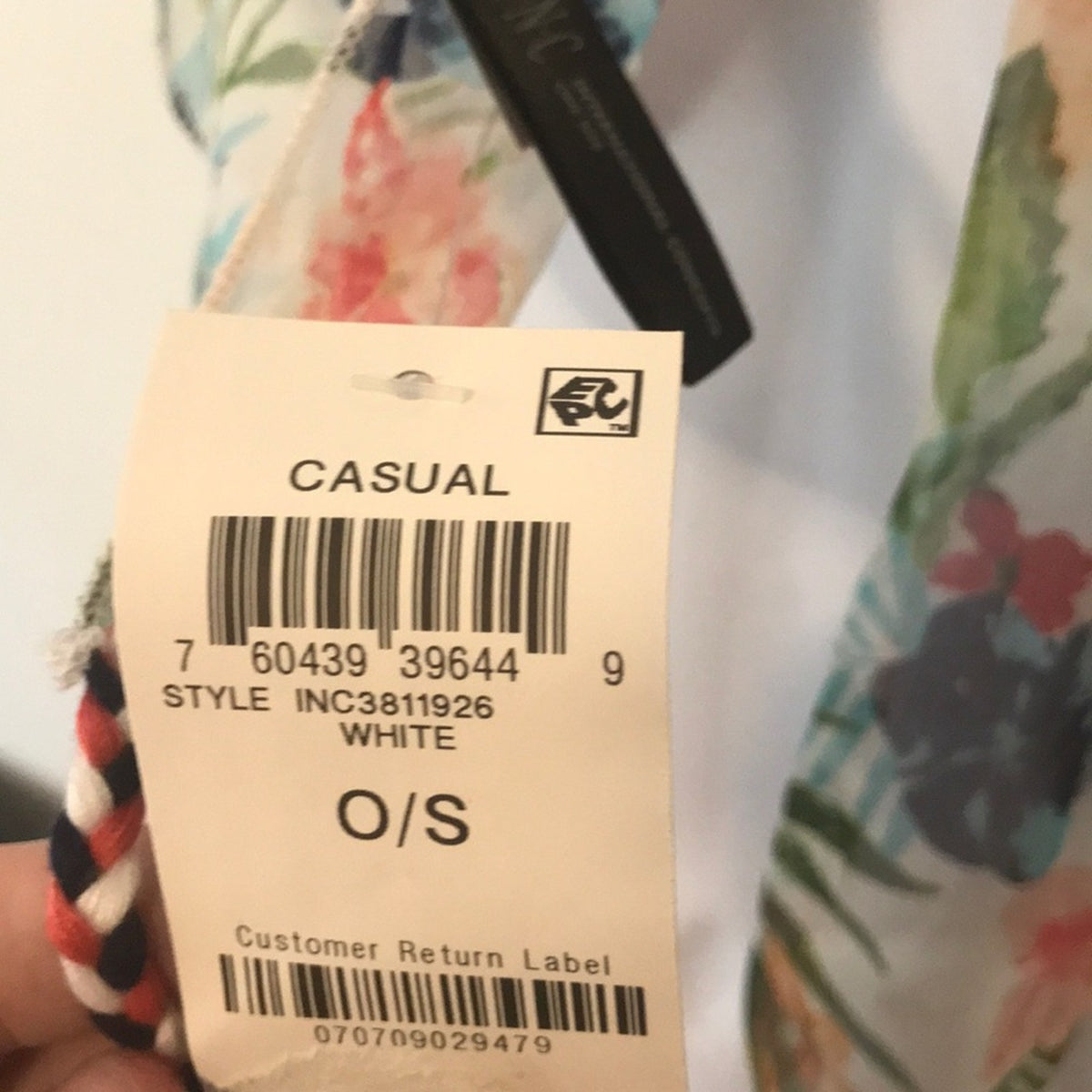 INC International Concept Botanical Crescent Scarf Tassles Wrap Florals Colorful