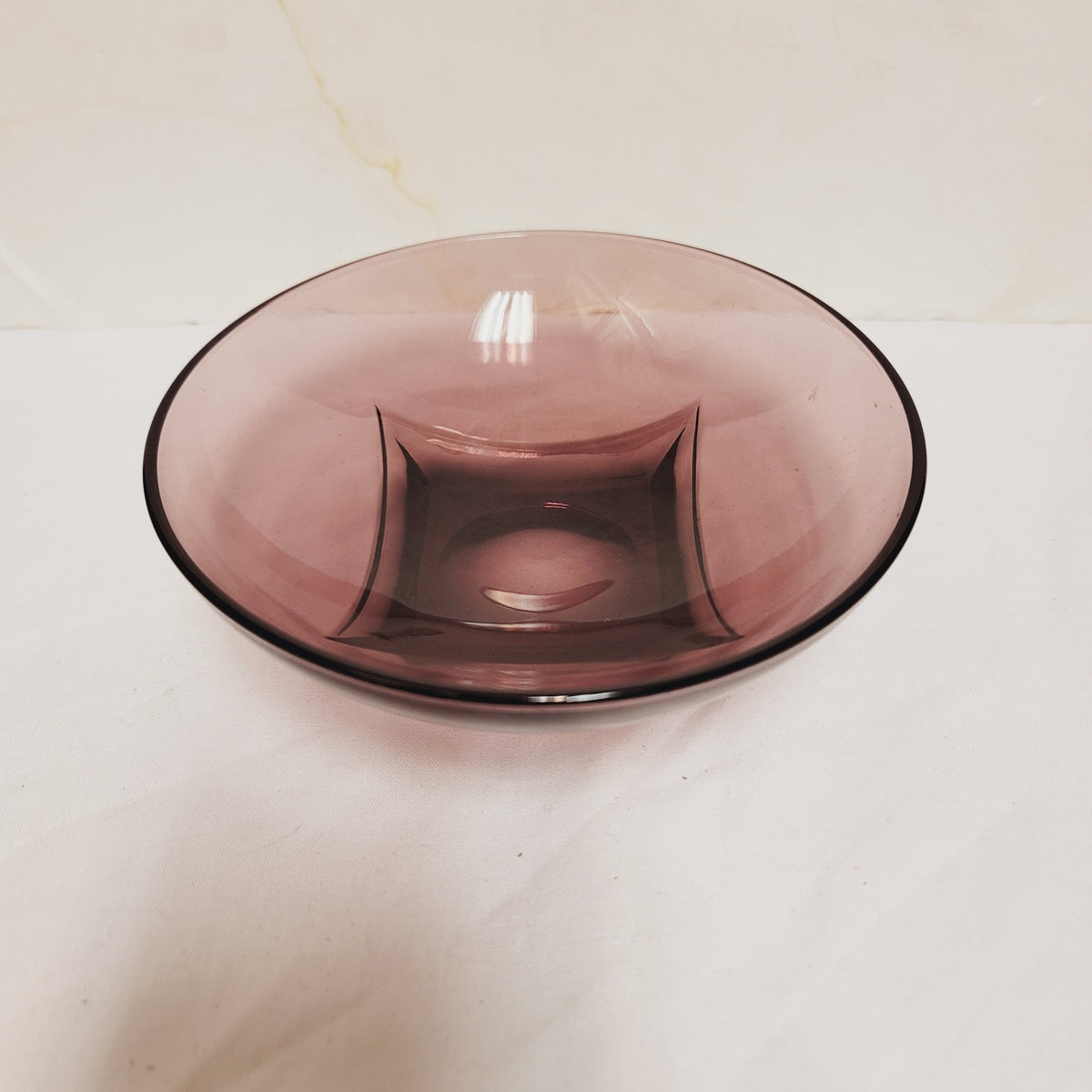 Vintage Hazel Atlas Footed Amethyst Purple Glass Bowl Midcentury SET of 7