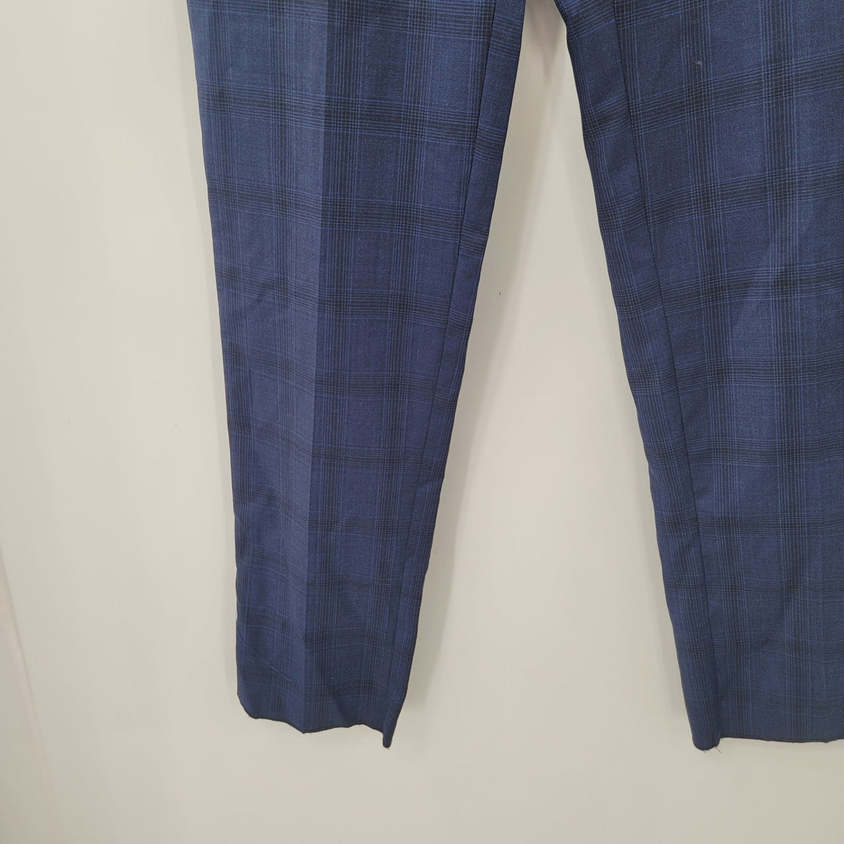 Peter Millar Navy Blue plaid Dress Pants Slacks Flat Front 34" Waist 34" Inseam