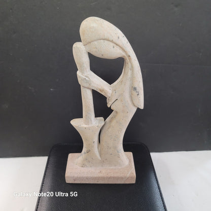 Soapstone Goiania Brazil Statue Handcarved Woman Churn Mortar Pestle