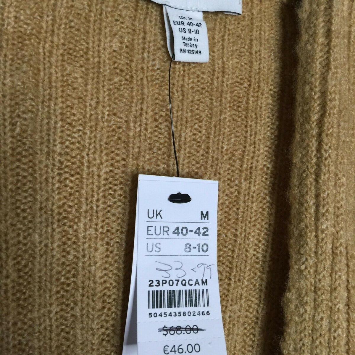 Topshop Open Front Long Cardigan Sweater Long Sleeve Scoop Pockets Size 8-10 NEW