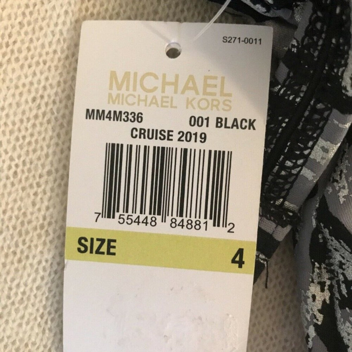 Michael Michael Kors Frozen Chain-Ring Halter-Top Sz 4 swimsuit bathing swimwear