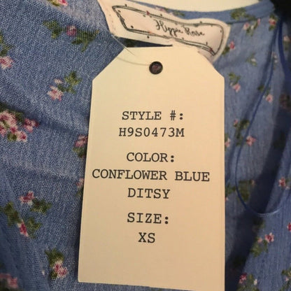 HIPPIE ROSE Buttons Blouse Top Surplice Floral short sleeve NEW casual shirt XS