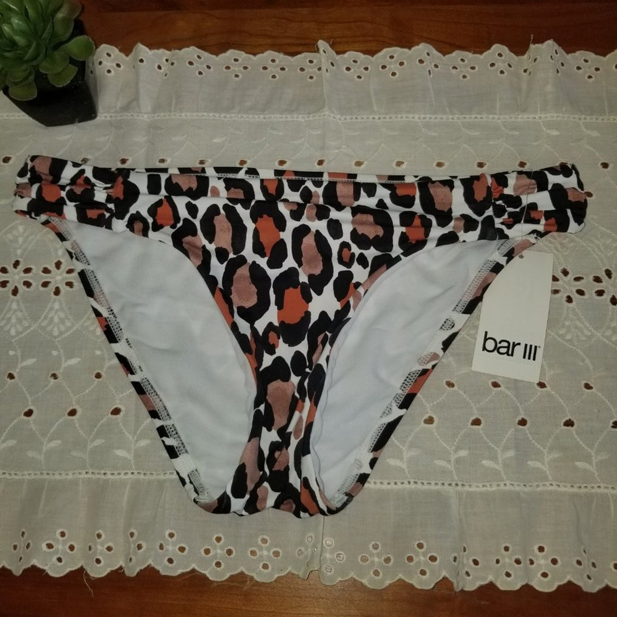 Bar III Swimwear Shirred Side Hipster Pant Bikini Size XSmall