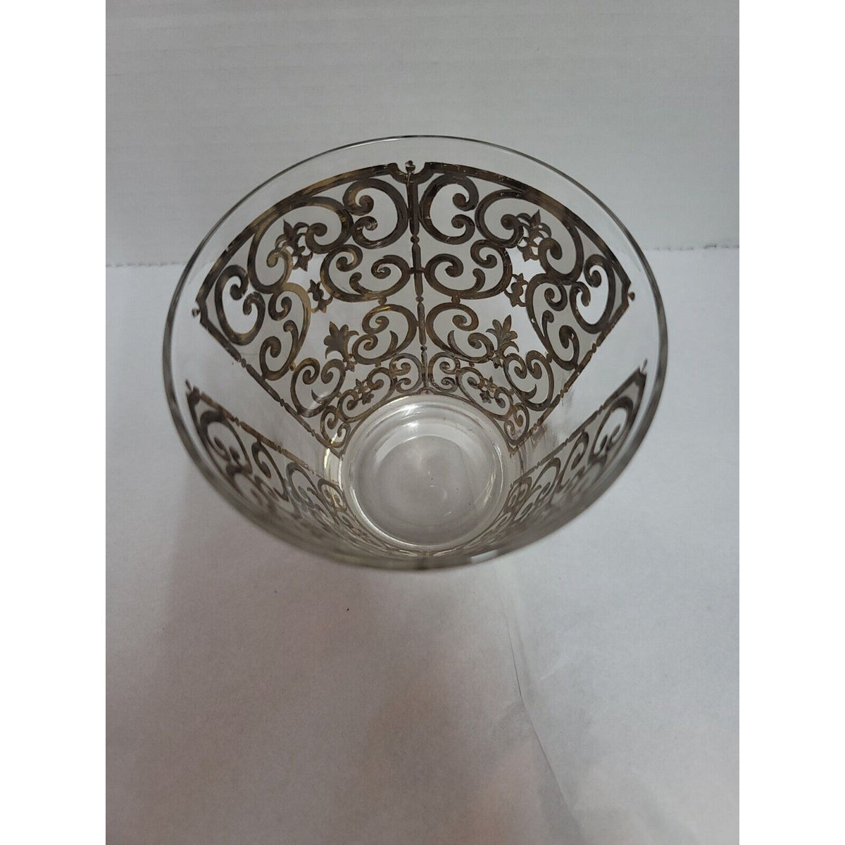 Georges Briard 22K Tumbler MCM Fleur de lis Design Rocks Glass Drinkware