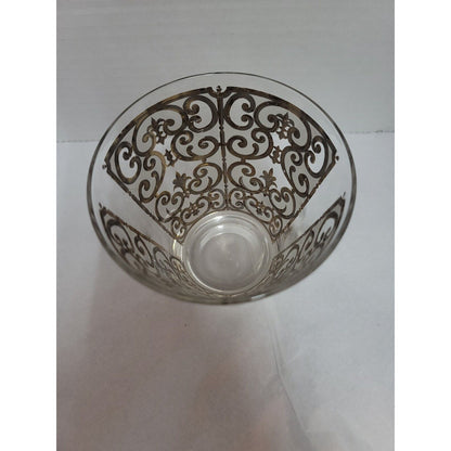 Georges Briard 22K Tumbler MCM Fleur de lis Design Rocks Glass Drinkware