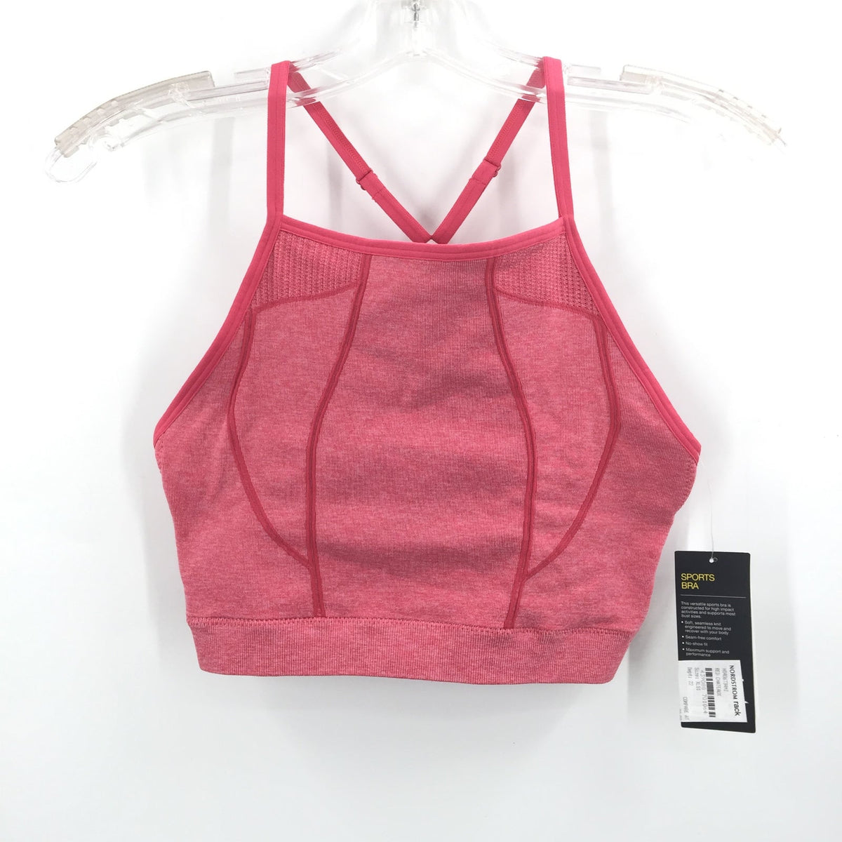 Zella Body Seamless Sports Bra Racerback Adjustable Straps Pink Size X-Large NWT