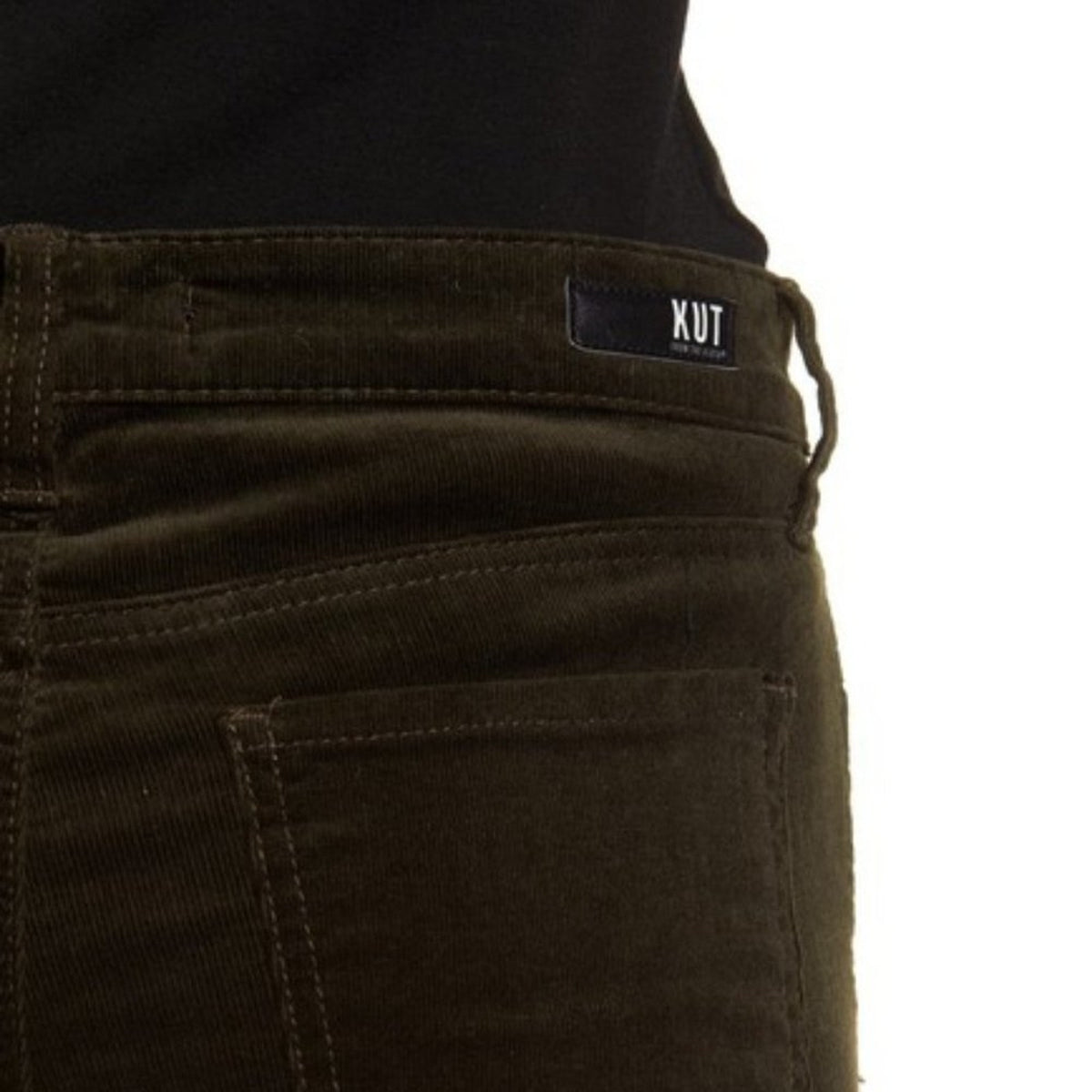 KUT From the Kloth Diana Stretch Corduroy Skinny Pants Zip Fly Mid Rise Brown 8