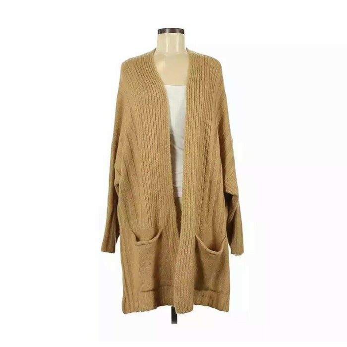 Topshop NWT Women's Camel Brown Oversized Cardigan with Pockets